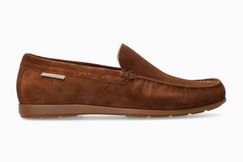 SCHOENEN ZONDER VETERS | Mocassin van suède en nubuck*Mephisto ALGORAS BRUIN