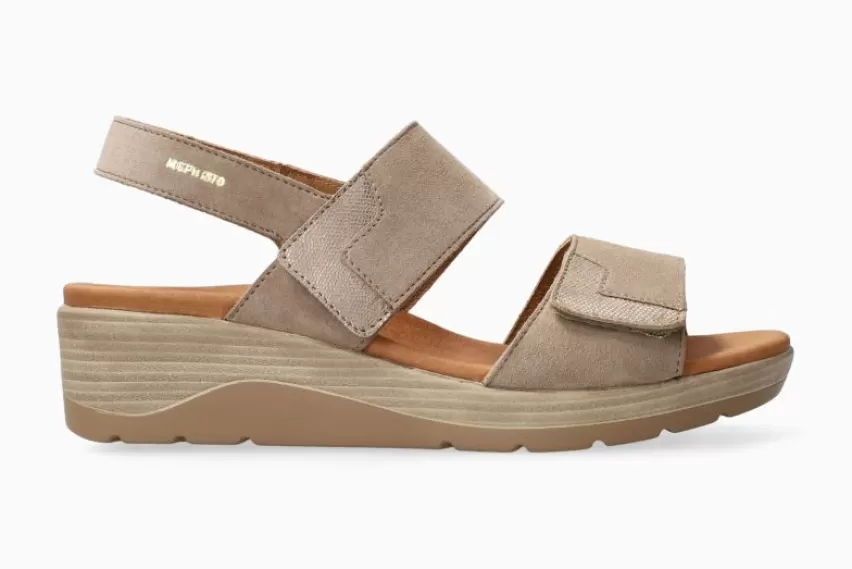 Sandalen met sleehak | Sandalen met plateauzool*Mephisto CALIE LICHT TAUPE