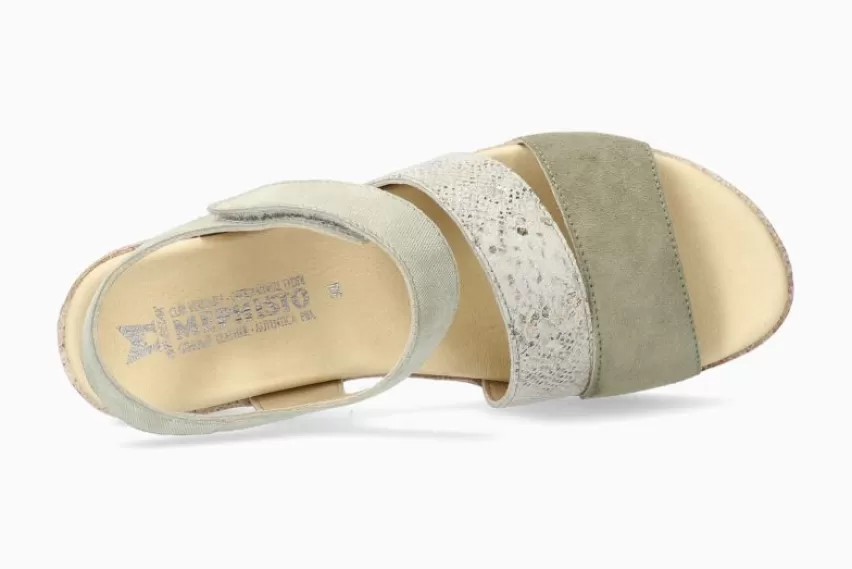 Sandalen met sleehak | Sandalen met plateauzool*Mephisto GIANNA LICHT KAKI