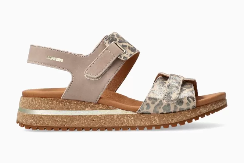 Sandalen met sleehak | SandaleN*Mephisto JADE LICHT TAUPE