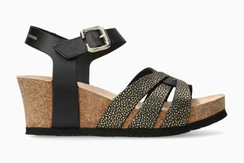 Sandalen met sleehak | Sandalen met hak*Mephisto LESLEY ZWART