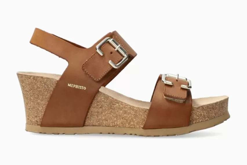 Sandalen met sleehak | Sandalen met hak*Mephisto LISSANDRA CAMEL