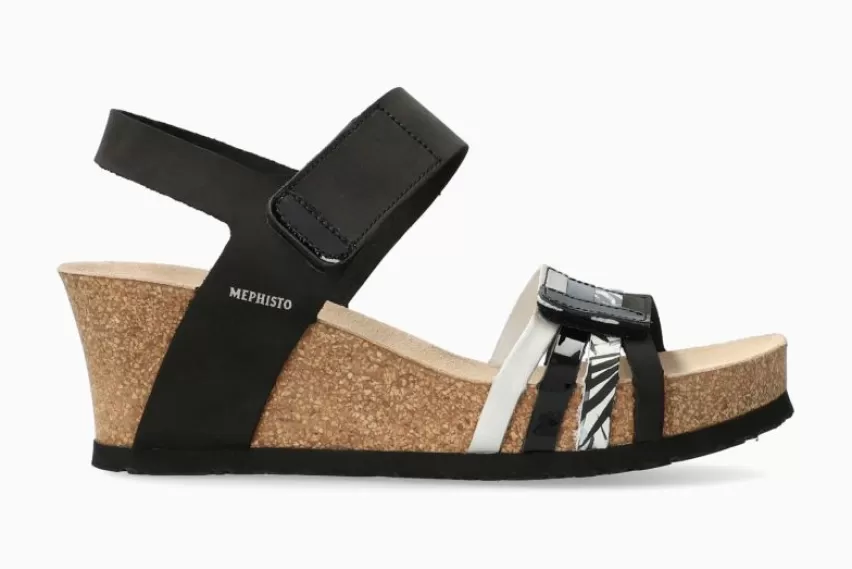 Sandalen met sleehak | Sandalen met hak*Mephisto LUCIA ZWART