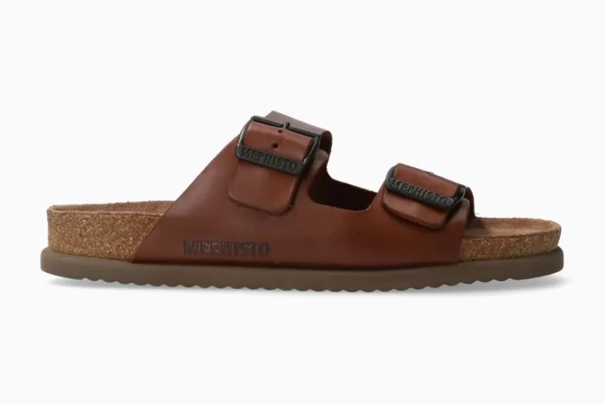 MUILTJES & CLOGS | Kurk Voetbed Sandalen*Mephisto NERIO KASTANJEBRUIN