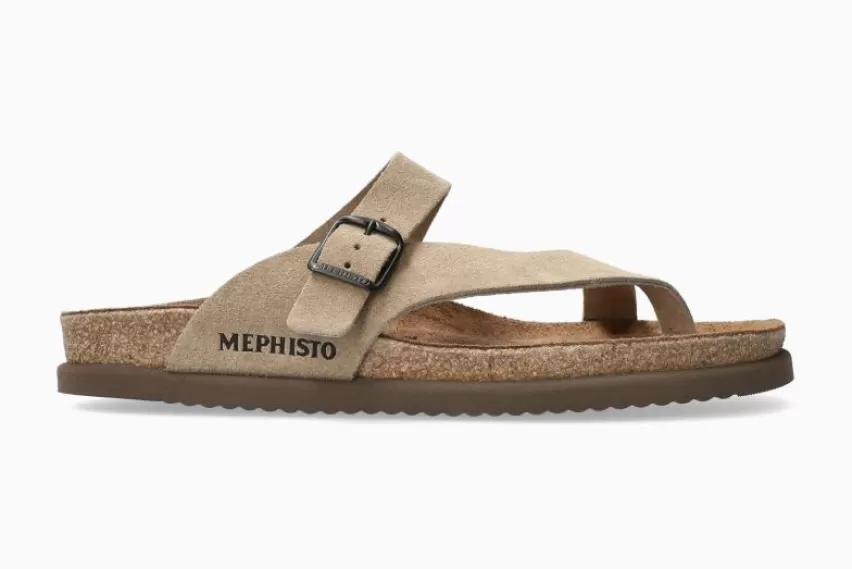 Kurk Voetbed Sandalen*Mephisto NIELS WARM GRIJS