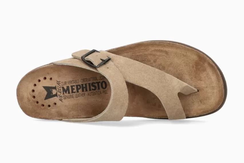 Kurk Voetbed Sandalen*Mephisto NIELS WARM GRIJS