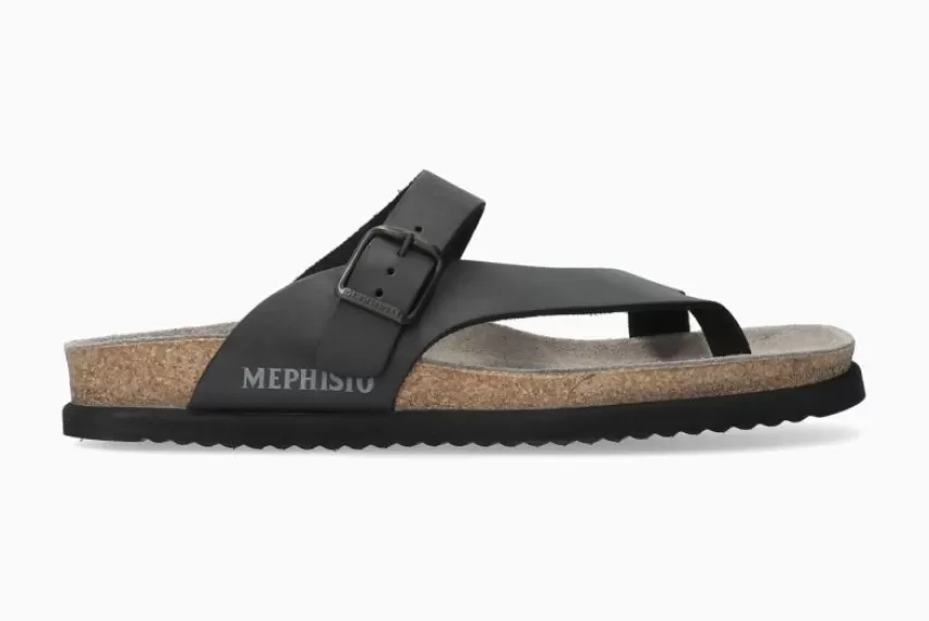 Kurk Voetbed Sandalen*Mephisto NIELS ZWART