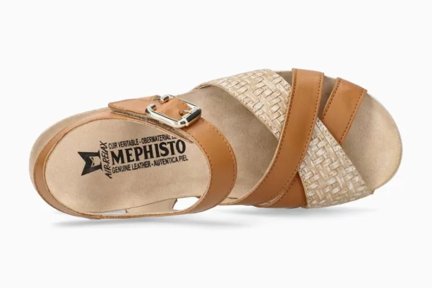 Sandalen met sleehak | Sandalen met hak*Mephisto OTALYA COGNAC