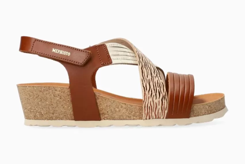 Sandalen met sleehak | Sandalen met hak*Mephisto RENZA HAZELNOOT