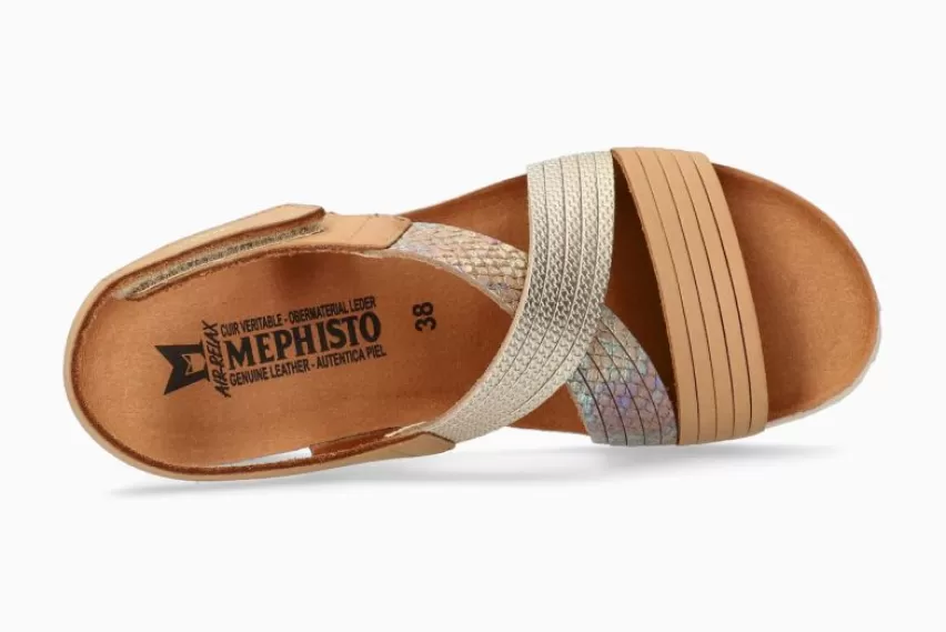 Sandalen met sleehak | Sandalen met hak*Mephisto RENZA CAMEL