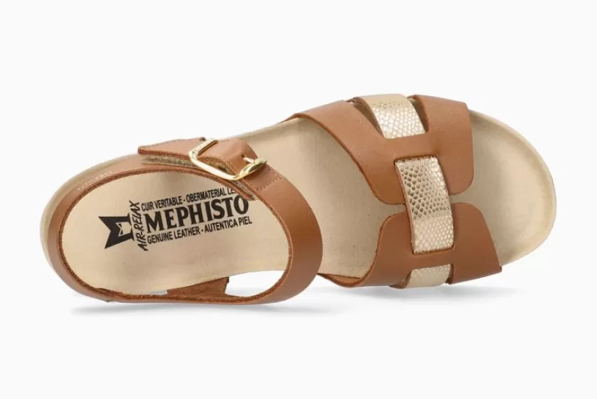 Sandalen met hak | Sandalen met sleehak*Mephisto VERANA CAMEL