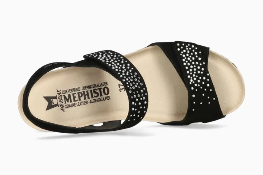 Sandalen met sleehak | Sandalen met hak*Mephisto VIC SPARK ZWART