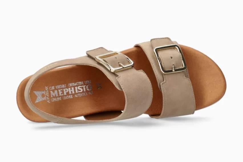 Sandalen met sleehak | SandaleN*Mephisto YSABEL LICHT TAUPE