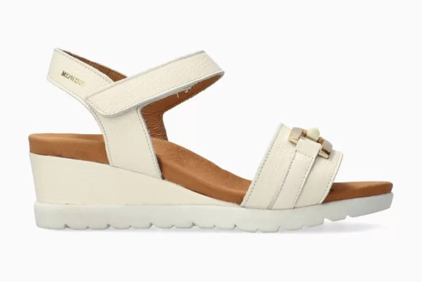 Sandalen met sleehak | SandaleN*Mephisto YULIA LICHT ZAND